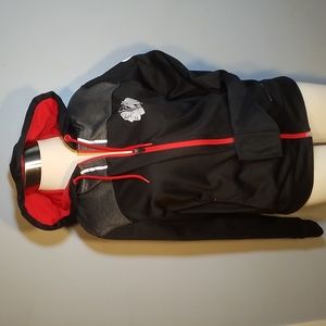 CHICAGO BLACKHAWKS JACKET COAT NHL Hooded Size M Majestic Thermabase Black